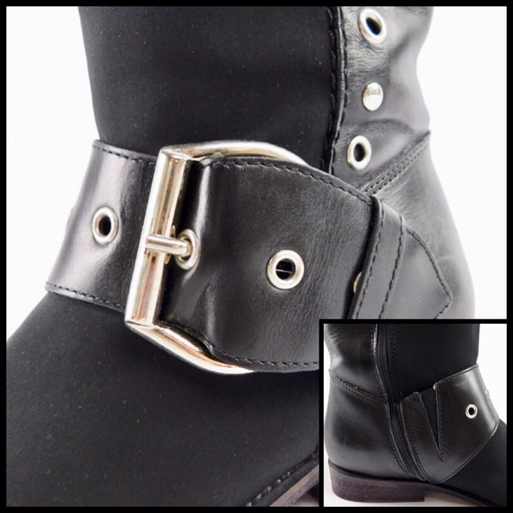 Donald J. Pliner Gale Black Crepe Riding Boots 6.5 - Picture 6 of 8